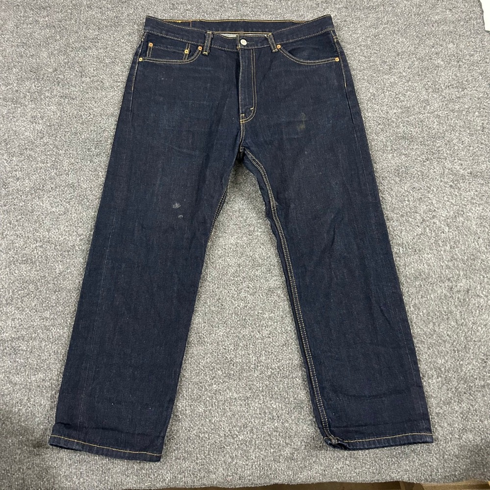 Levi's Jeans Mens Size 38x29 Dark Wash 505 Regular Fit Straight Leg Cotton Denim